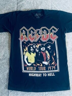 AC/DC Black and White Logo Short-Sleeve Band Tee